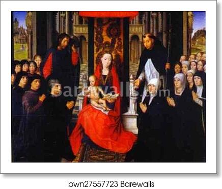 The Virgin and Child between St. James and St. Dominic, Presenting the Donors and Their Families, known as the Virgin of Jacques Floreins by Hans Memling, Art Print
