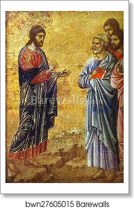 Maestà (back, crowning panel, detail of ) Christ’s Appearance on the Mountain by Duccio Di Buoninsegna, Art Print Maestà (back, crowning panel, detail of ) Christ’s Appearance on the Mountain by Duccio Di Buoninsegna, Art Print
