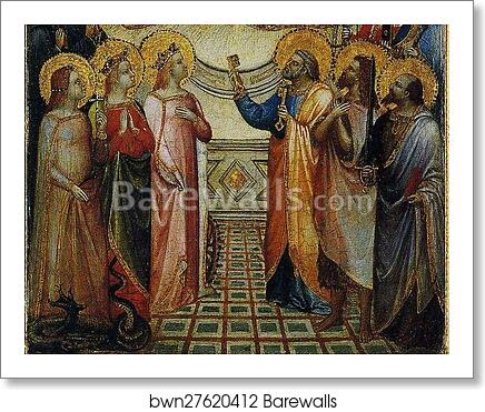 The Coronation of the Virgin among Saints and Angels. Detail by Giusto De’ Menabuoi, Art Print