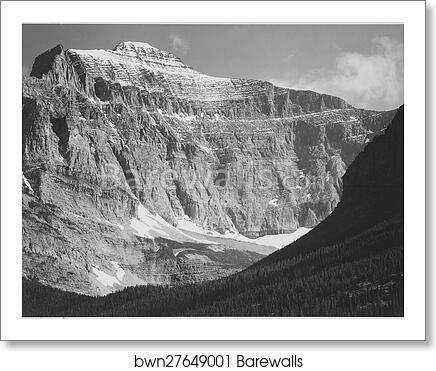Close in view of mountain side, "From Going-to-the-Sun Chalet, Glacier National Park," Montana.  Photographs of National Parks and Monuments, compiled 1941 - 1942, documenting the period ca. 1933 - 1942 by Ansel Adams (1902-1984), Art Print