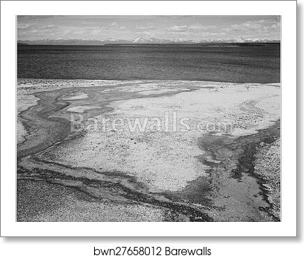 Yellowstone Lake - Hot Springs Overflow, Yellowstone National Park, Wyoming.  Photographs of National Parks and Monuments, compiled 1941 - 1942, documenting the period ca. 1933 - 1942 by Ansel Adams (1902-1984), Art Print