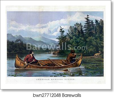 American hunting scenes: "A good chance" by Currier & Ives, Art Print American hunting scenes: "A good chance" by Currier & Ives, Art Print