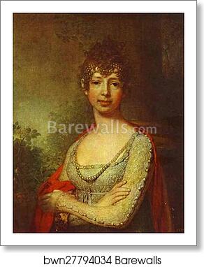 Portrait of Grand Duchess Maria Pavlovna by Vladimir Borovikovsky, Art Print