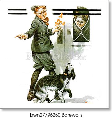 A Dog's Day by Norman Rockwell, Art Print