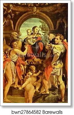 Madonna and Child with St. George by Correggio, Art Print