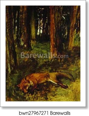 The Dead Fox by Edgar Degas, Art Print