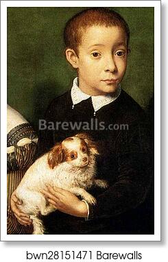 Portrait of Three Children. Detail by Sofonisba Anguissola, Art Print