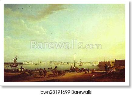 View of the Palace Embankment and the Summer Gardens from the Petersburg Side by Johann Georg Mayr, Art Print