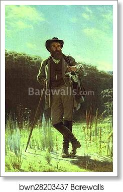 Portrait of the Artist Ivan Shishkin by Ivan Kramskoy, Art Print