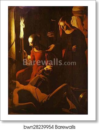 St. Sebastian Tended by St. Irene by Georges De La Tour, Art Print St. Sebastian Tended by St. Irene by Georges De La Tour, Art Print