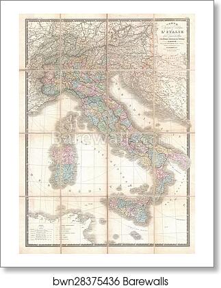 Carte Physique et Politique de L'Italie dela Region des Alpes et des ProvincesAutrichiennes sur L'Adriatique by Victor Jules Levasseur, Art Print Carte Physique et Politique de L'Italie dela Region des Alpes et des ProvincesAutrichiennes sur L'Adriatique by Victor Jules Levasseur, Art Print