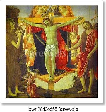 Holy Trinity with Mary Magdalene, St. John the Baptist and Tobias and the Angel (Pala della Convertite) by Alessandro Botticelli, Art Print Holy Trinity with Mary Magdalene, St. John the Baptist and Tobias and the Angel (Pala della Convertite) by Alessandro Botticelli, Art Print