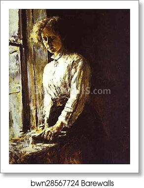 By the Window. Portrait of Olga Trubnikova by Valentin Serov, Art Print