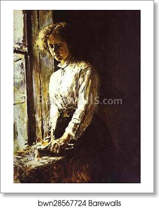 By the Window. Portrait of Olga Trubnikova by Valentin Serov, Art Print By the Window. Portrait of Olga Trubnikova by Valentin Serov, Art Print