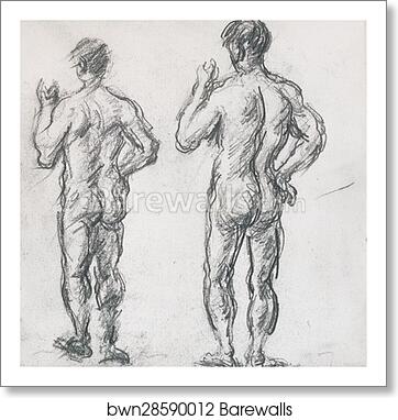 Standing Male Bather; Puget's Atlas by Paul Cézanne, Art Print