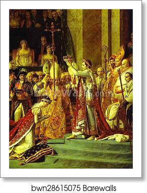 Consecration of the Emperor Napoleon I and Coronation of the Empress Josephine in the Cathedral of Notre-Dame de Paris on 2 December 1804. Detail by Jacques-Louis David, Art Print