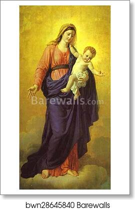 Madonna with the Child (Icon painted for the Kazan Cathedral) by Orest Kiprensky, Art Print Madonna with the Child (Icon painted for the Kazan Cathedral) by Orest Kiprensky, Art Print