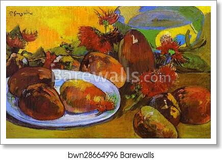 Still Life with Mangoes by Paul Gauguin, Art Print