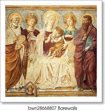 Tabernacle of the Madonna delle Tosse: Maria lactans by Benozzo Gozzoli, Art Print