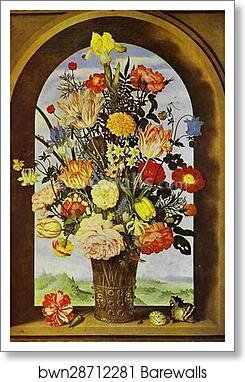 Bouquet of Flowers by Ambrosius Bosschaert, Art Print