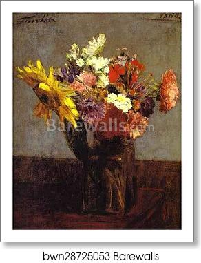 Bouquet of Flowers (Bouquet de fleurs) by Henri Fantin-Latour, Art Print