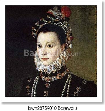 Portrait of Queen Isabel de Valois. Detail by Sofonisba Anguissola, Art Print Portrait of Queen Isabel de Valois. Detail by Sofonisba Anguissola, Art Print