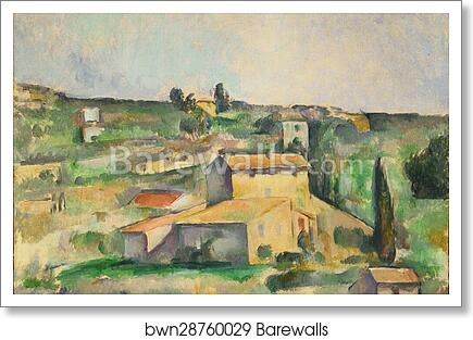 Fields at Bellevue by Paul Cézanne, Art Print