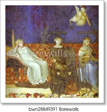Allegory of Good Government. Detail by Ambrogio Lorenzetti, Art Print Allegory of Good Government. Detail by Ambrogio Lorenzetti, Art Print