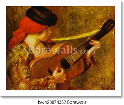 Young Spanish Woman with a Guitar by Pierre-Auguste Renoir, Art Print