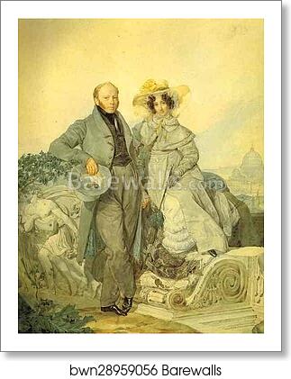 Portrait of G. N. and V. A. Olenin by Karl Brulloff, Art Print Portrait of G. N. and V. A. Olenin by Karl Brulloff, Art Print
