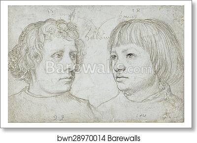 Ambrosius and Hans, the sons of the artist by Hans Holbein The Elder, Art Print Ambrosius and Hans, the sons of the artist by Hans Holbein The Elder, Art Print