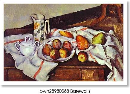 Still Life with Peaches and Pears by Paul Cézanne, Art Print
