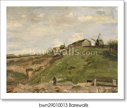 The hill of Montmartre with stone quarry by Vincent Van Gogh, Art Print