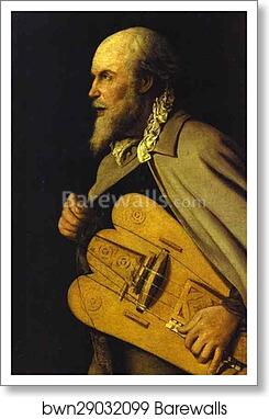 Hurdy-Gurdy Player by Georges De La Tour, Art Print