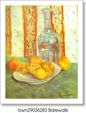 Still Life with Bottle and Lemons on a Plate by Vincent Van Gogh, Art Print Still Life with Bottle and Lemons on a Plate by Vincent Van Gogh, Art Print