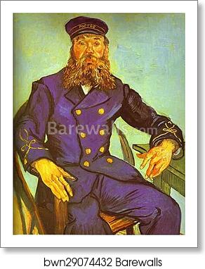Postman Joseph Roulin, Seated in a Cane Chair by Vincent Van Gogh, Art Print