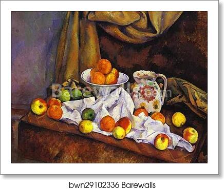 Still Life with Fruit, Pitcher and Fruit-Vase by Paul Cézanne, Art Print