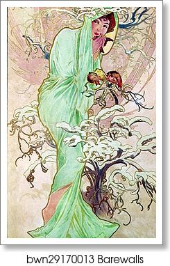 Winter by Alphonse Mucha, Art Print