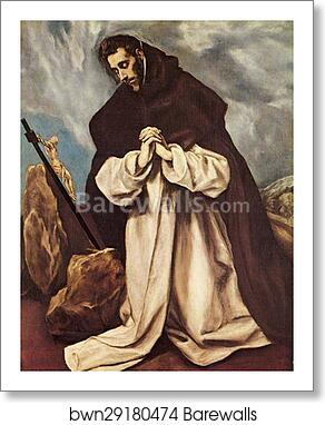 St. Dominic in Prayer by El Greco, Art Print