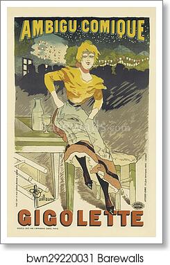 Le Théâtre de l'Ambigu, "Gigolette" by Albert Guillaume, Art Print Le Théâtre de l'Ambigu, "Gigolette" by Albert Guillaume, Art Print