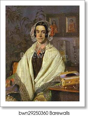 Portrait of O. P. Zhdanovich, née Chernyshova by Pavel Fedotov, Art Print