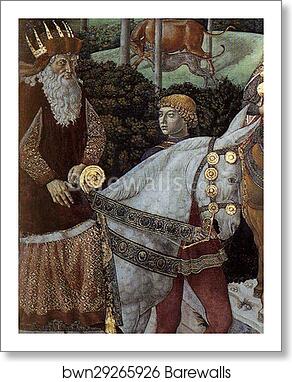 Procession of the Magus Caspar. Detail by Benozzo Gozzoli, Art Print
