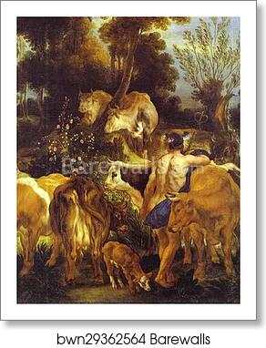 The Rape of Europa. Detail by Jacob Jordaens, Art Print