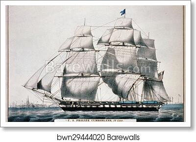 U.S. Frigate Cumberland, 54 Guns. The flag ship of the Gulf Squadron, Commander Perry by Currier & Ives, Art Print U.S. Frigate Cumberland, 54 Guns. The flag ship of the Gulf Squadron, Commander Perry by Currier & Ives, Art Print