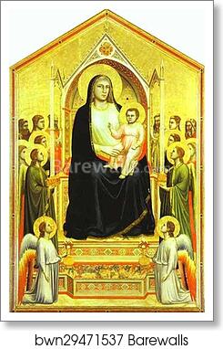 Madonna and Child Enthroned with Saints (Ognissanti Madonna) by Giotto, Art Print