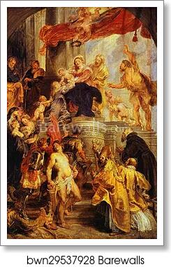 Madonna and Child Enthroned with Saints by Peter Paul Rubens, Art Print