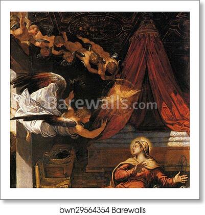 Annunciation. Detail by Jacopo Robusti, Called Tintoretto, Art Print Annunciation. Detail by Jacopo Robusti, Called Tintoretto, Art Print