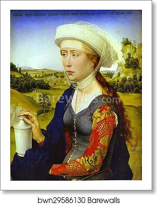Braque Triptych. St. Mary Magdalene. Right panel by Rogier Van Der Weyden, Art Print Braque Triptych. St. Mary Magdalene. Right panel by Rogier Van Der Weyden, Art Print
