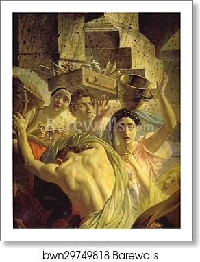 The Last Day of Pompeii. Detail by Karl Brulloff, Art Print