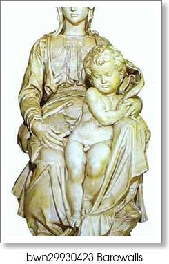 Virgin and Child by Michelangelo, Art Print